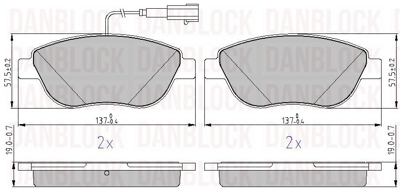 Kit de plaquettes de frein, frein à disque DANBLOCK DB 510883