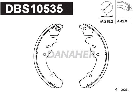 Jeu de mâchoires de frein DANAHER DBS10535