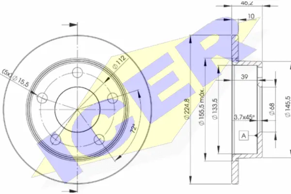 Disque de frein ICER 78BD3634-2