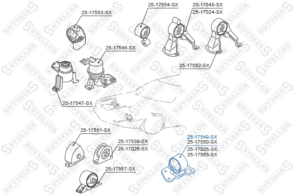 Support moteur STELLOX 25-17549-SX