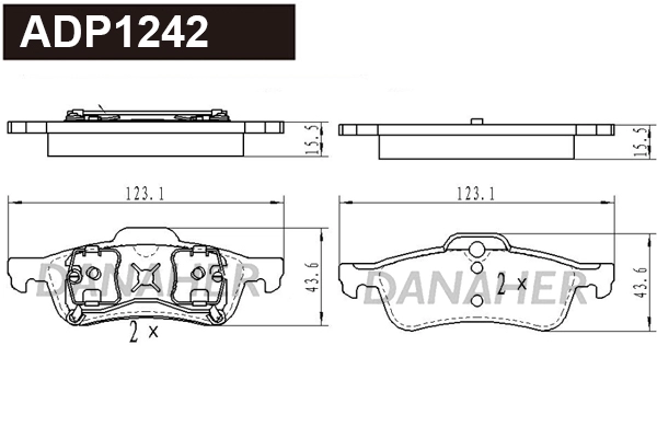 Kit de plaquettes de frein, frein à disque DANAHER ADP1242