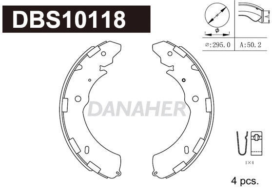 Jeu de mâchoires de frein DANAHER DBS10118