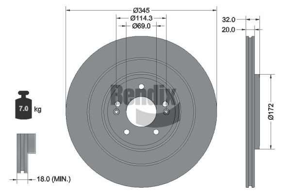 Disque de frein BENDIX Braking BDS2348