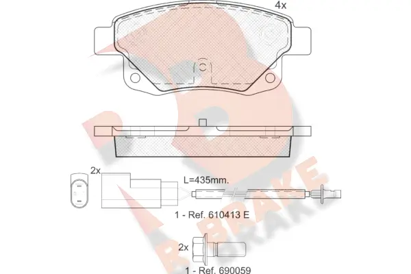 Kit de plaquettes de frein, frein à disque R BRAKE RB1794