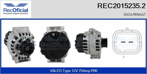Alternateur RECOFICIAL REC2015235.2