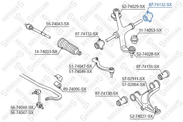 Suspension, bras de liaison STELLOX 87-74132-SX