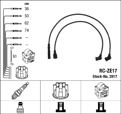 Kit de câbles d'allumage NGK 2917