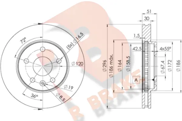 Disque de frein R BRAKE 78RBD24116