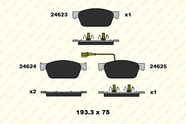 Kit de plaquettes de frein, frein à disque KALE 24623 181 05