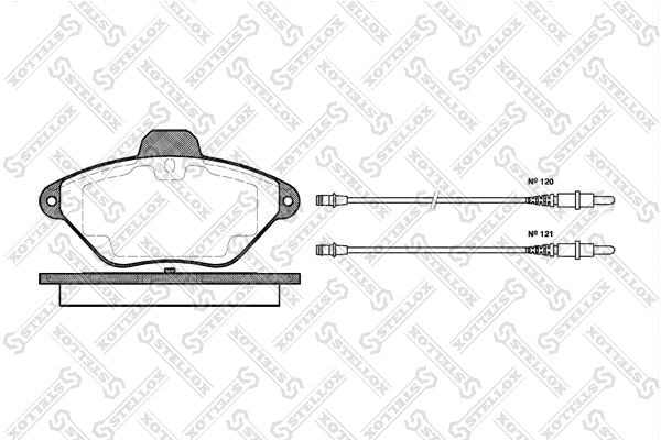 Kit de plaquettes de frein, frein à disque STELLOX 450 004B-SX