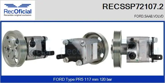 Pompe hydraulique, direction RECOFICIAL RECSSP72107.2