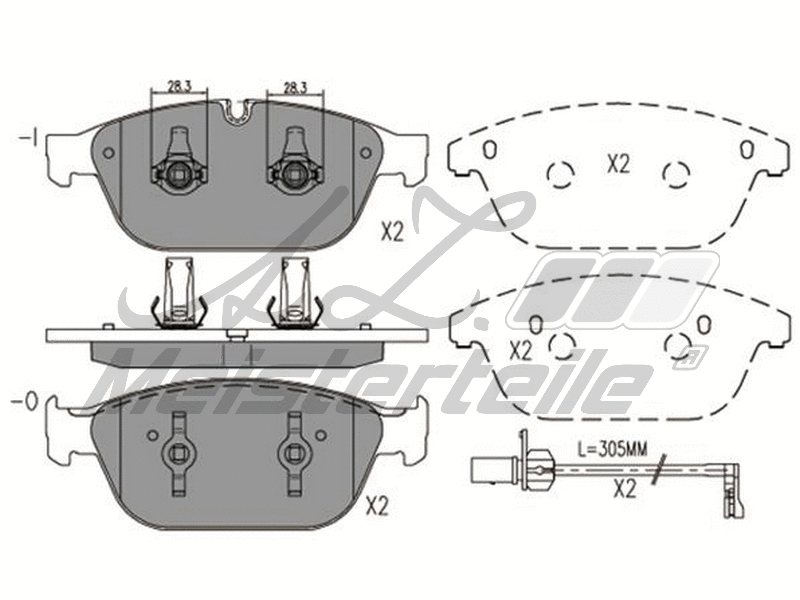 Kit de plaquettes de frein, frein à disque A.Z. Meisterteile AZMT-44-022-2226