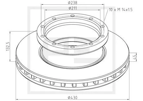 Disque de frein PE Automotive 016.295-00A