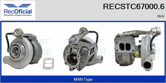 Turbocompresseur, suralimentation RECOFICIAL RECSTC67000.6