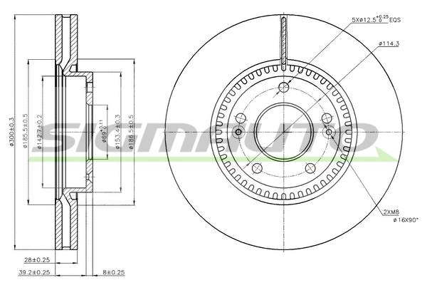 Disque de frein SIGMAUTO DBB630V