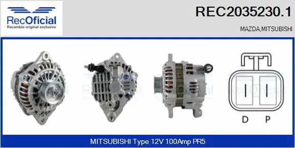 Alternateur RECOFICIAL REC2035230.1