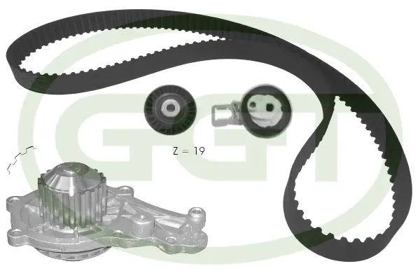 Pompe à eau + kit de courroie crantée GGT KPA20169
