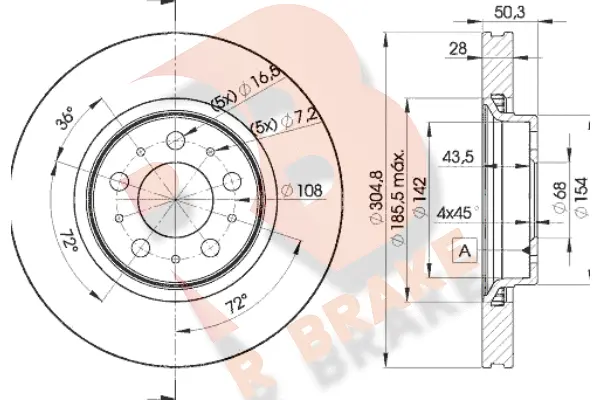 Disque de frein R BRAKE 78RBD24045