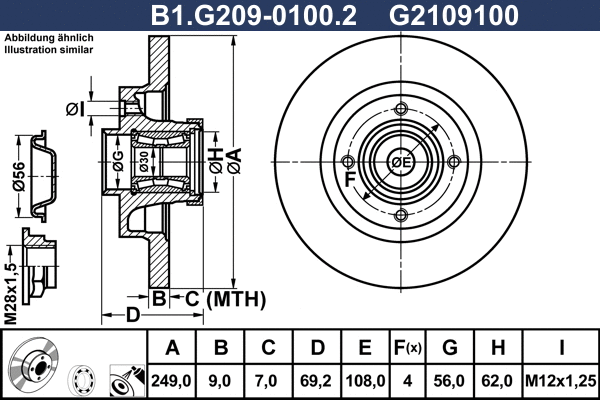 Disque de frein GALFER B1.G209-0100.2