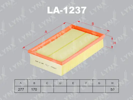 Filtre à air LYNXAUTO LA-1237
