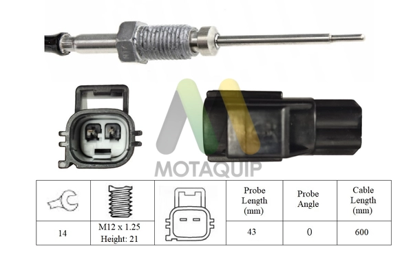 Capteur, température des gaz MOTAQUIP LVET431