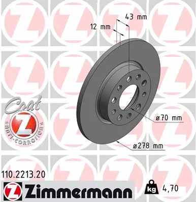 Disque de frein ZIMMERMANN 110.2213.20
