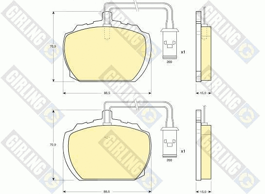 Kit de plaquettes de frein, frein à disque GIRLING 6107836