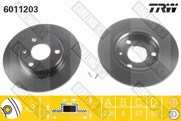 Disque de frein GIRLING 6011203
