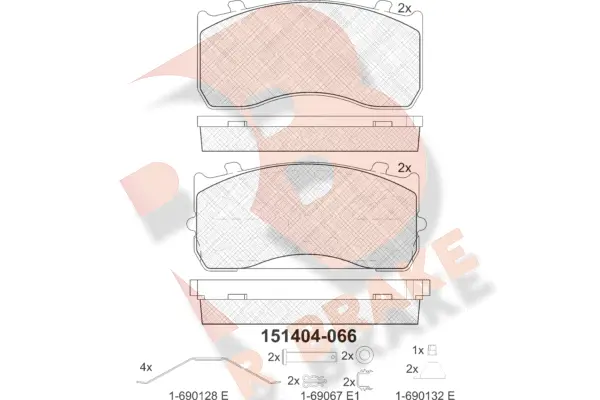 Kit de plaquettes de frein, frein à disque R BRAKE RB1404