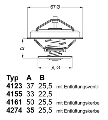 Thermostat, liquide de refroidissement BorgWarner (Wahler) 4274.87D