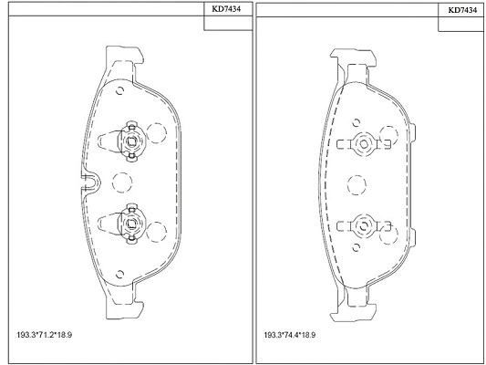 Kit de plaquettes de frein, frein à disque ASIMCO KD7434