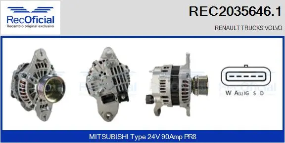 Alternateur RECOFICIAL REC2035646.1