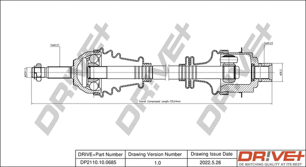 Arbre de transmission Dr!ve+ DP2110.10.0685