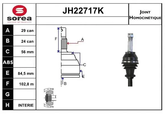 Jeu de joints, arbre de transmission SNRA JH22717K
