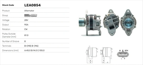 Alternateur LUSA LEA0854