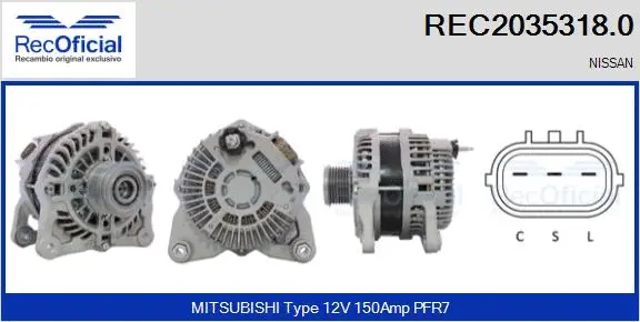 Alternateur RECOFICIAL REC2035318.0