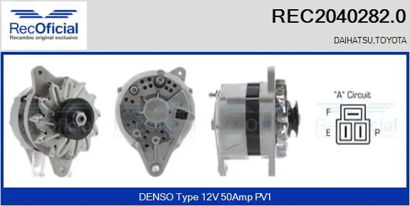 Alternateur RECOFICIAL REC2040282.0