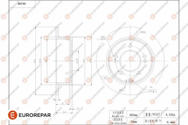 Disque de frein EUROREPAR 1684322280
