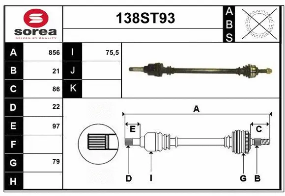 Arbre de transmission STARTCAR 138ST93