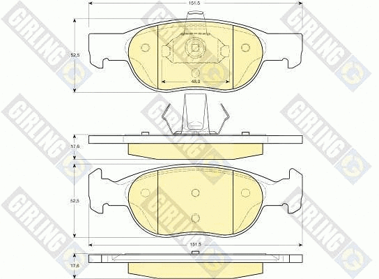 Kit de plaquettes de frein, frein à disque GIRLING 6113822