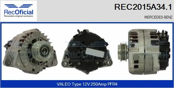 Alternateur RECOFICIAL REC2015A34.1