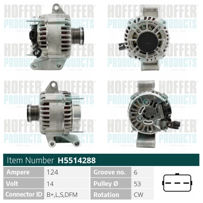Alternateur HOFFER H5514288