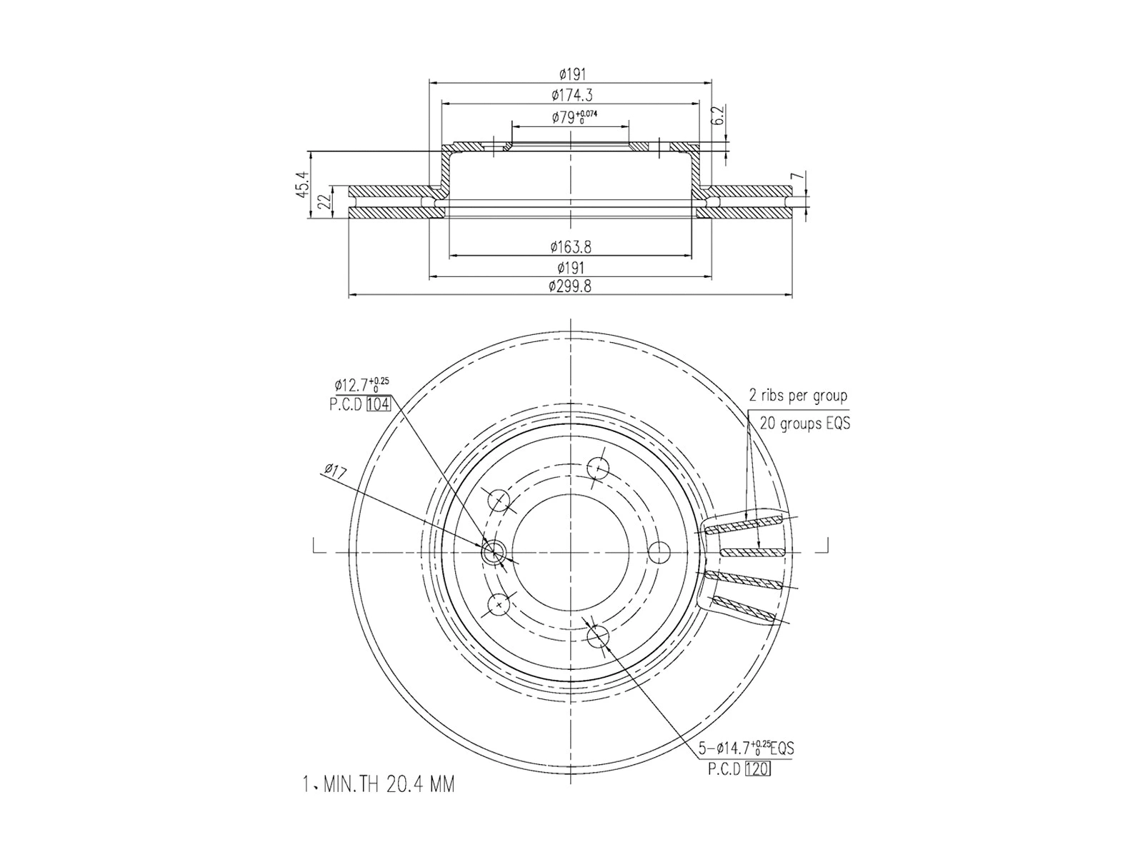 Disque de frein A.Z. Meisterteile AZMT-44-024-1037