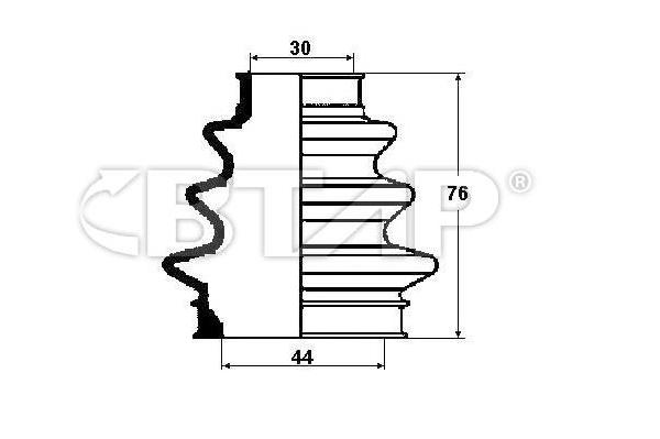 Jeu de joints-soufflets, arbre de commande BTAP BBC502-003
