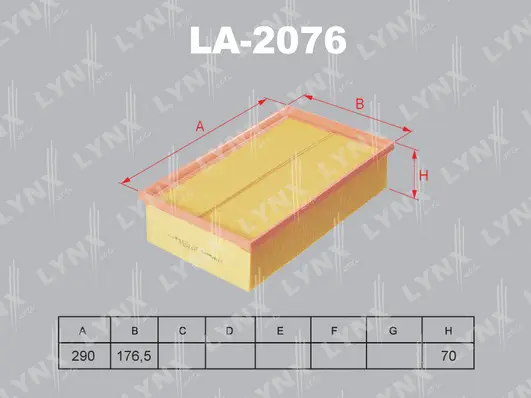 Filtre à air LYNXAUTO LA-2076