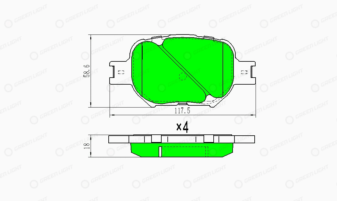 Kit de plaquettes de frein, frein à disque Automotive Adriado GLBP0414