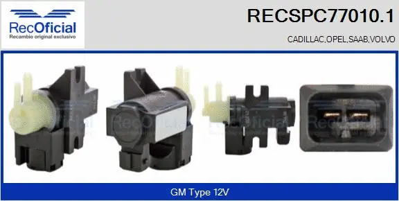 Transmetteur de pression, contrôle des gaz d'échappement RECOFICIAL RECSPC77010.1