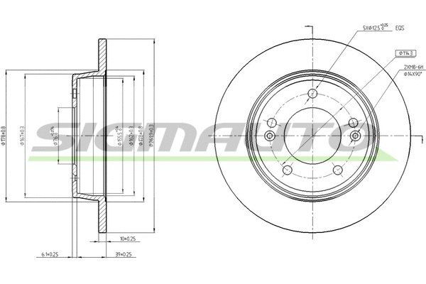 Disque de frein SIGMAUTO DBC193S