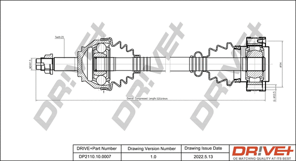 Arbre de transmission Dr!ve+ DP2110.10.0007