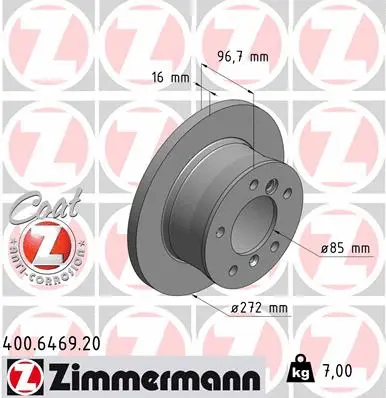 Disque de frein ZIMMERMANN 400.6469.20